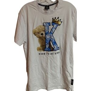 Born To Be Rich‎ BEAR Switch T-SHIRT White Embroidery XL